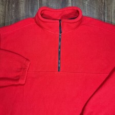 Vtg Eddie Bauer Ebtek Fleece Pullover Men  s XXL Red 1/4 Zip Outdoor Casual USA