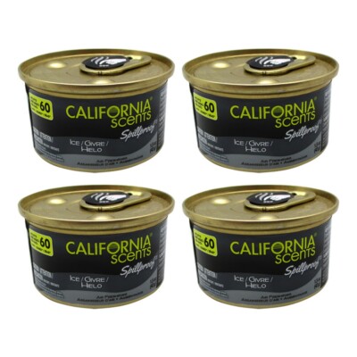 California Scents Spillproof Can   Ice Scent Air Freshener, 4PCS