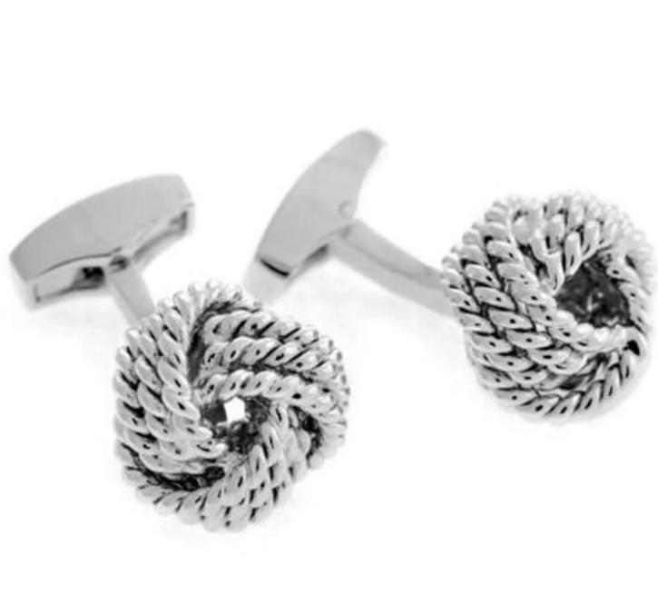 High Finished 935 Argentium Silver Cable Knot Design Men's Cufflinks eBay