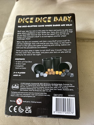 Dice Dice Baby the Dice Bluffing Game Where Babies Are Wild! 2-4 Players age 8+ - Picture 2 of 2