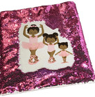 Pajama Keeper - Pillow Case Ballerina African American Girls Sequins 16 x 16