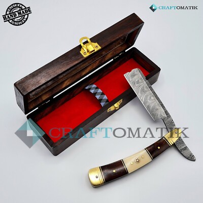Rasiermesser | Damaszener Stahl | Geschenk Set | Hochwertig | Barber Razor DBR39