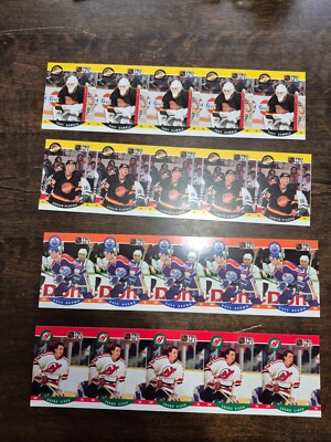 90-91 NHL Pro Set Edmonton Oilers Dave Brown 5-card uncut sheet