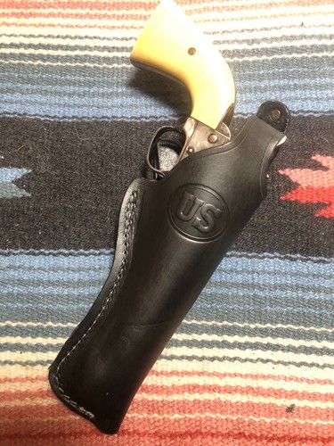 Fits Colt SAA Ruger New Vaquero Pietta EMF 1873 5.5" Thumb Break Holster BK