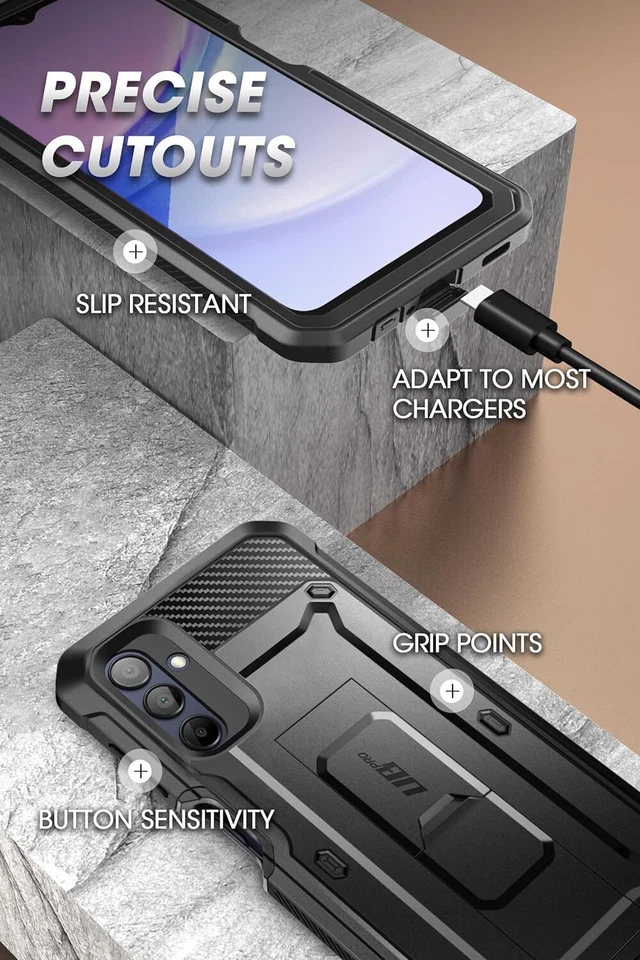 SUPCASE Multi-Layered +Screen Case Stand Cover for Samsung Galaxy A15 5G (2024) - Image 3 of 4