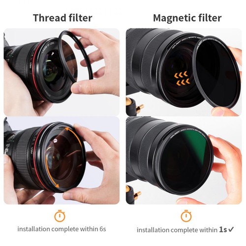 K&F Concept ND64 Magnetic Filter+Apater Ring+Cap 49/52/55/58/62/67/72/77/82mm - Picture 100 of 100