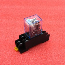 12V DC Coil Power Relay LY2NJ DPDT 8 Pin With Socket Base A3GS