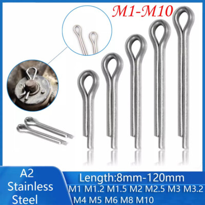 Splinte DIN 94 Edelstahl VA  Splint Sicherungssplint M1 M1.2 M1.5 M2 M3 M4-M10