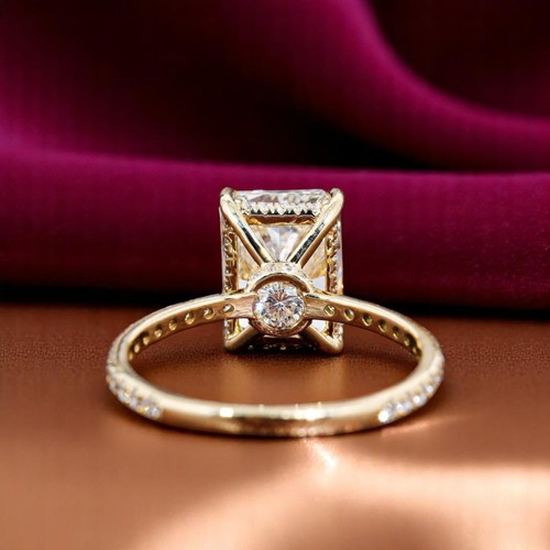 Wedding Ring 4.00 Ct IGI Certified Lab Grown Radiant Cut Diamond 14k Yellow Gold - Picture 4 of 11