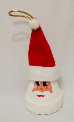 Santa Terracotta Flower Pot Hand Painted Christmas Ornaments
