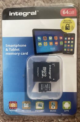 64GB MicroSDxC Integral Memory Premium High Speed Speicherkarte - BRANDNEU