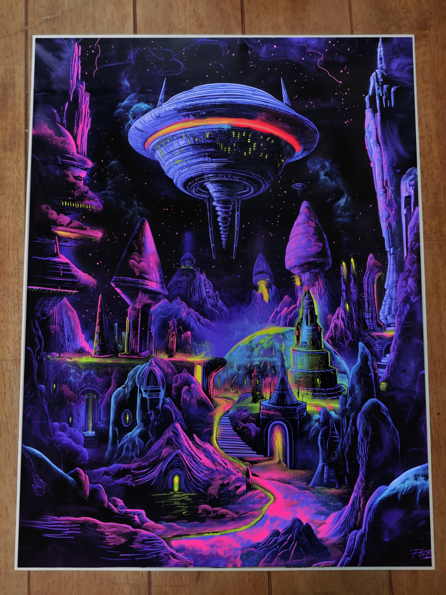 Trippy Neon Poster 18x24in Psychedelic Art | eBay