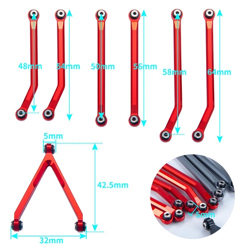 Kit de varilla de enlace de metal CNC para automóvil de radiocontrol axial SCX24 AXI00006 Bronco 1/24 - Imagen 9 de 15