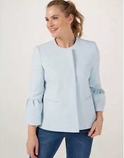 Helene Berman Jacket With Trumpet Sleeves Blue Size 8 Bnwt
