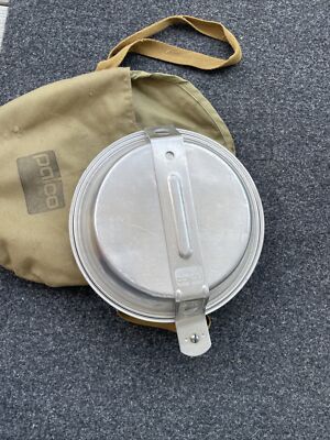 バーベキュー・調理用品 VINTAGE PALCO ALUMINUM MESS KIT Vintage Palco Mess Kit With Green Canvas Bag Aluminum