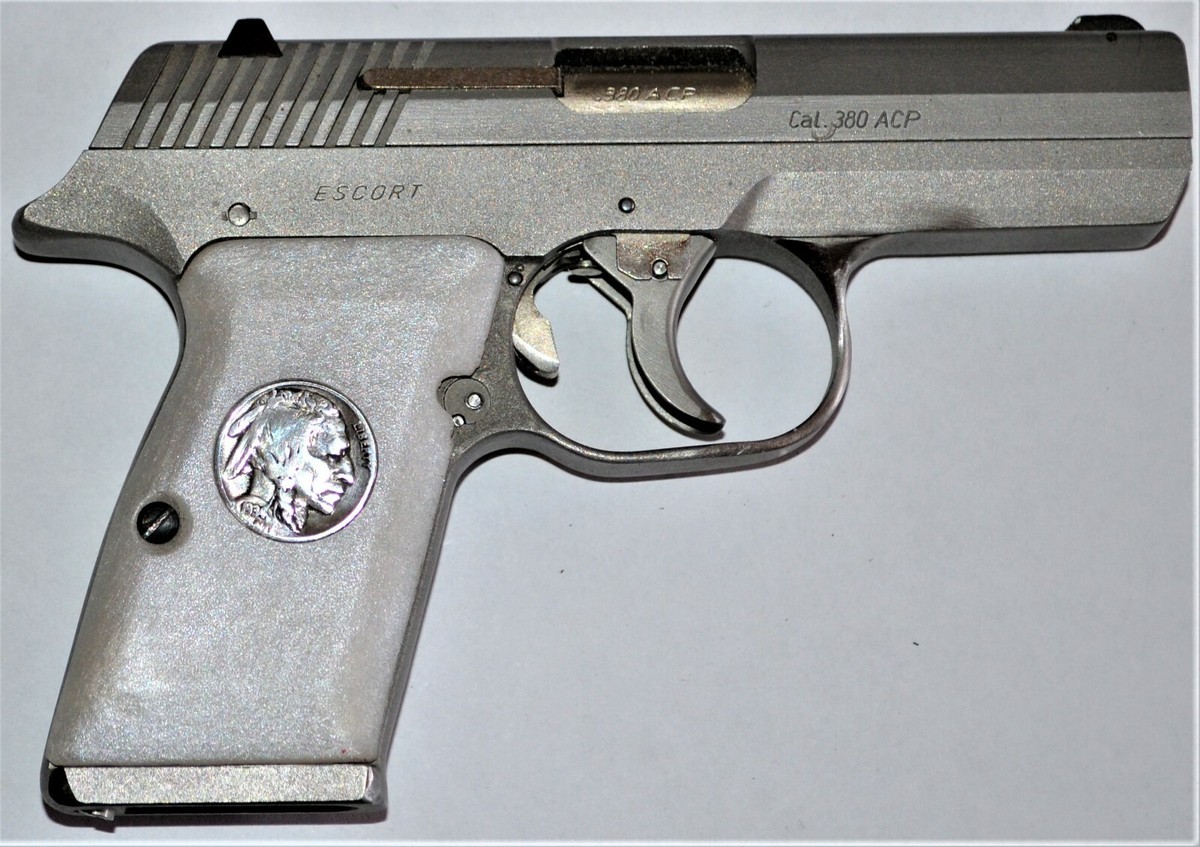 American Arms Escort 380 pistol grips pearl white plastic with