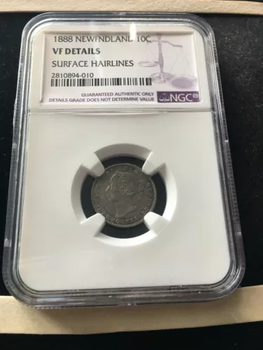 1888  NGC  Newfoundland, ¢10 Ten Cent, **VF Details**