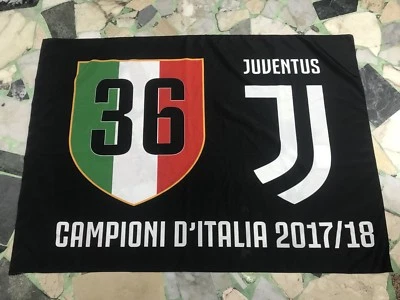 1 BANDIERA GRANDE FC JUVENTUS CAMPIONE D'ITALIA 36 SCUDETTO 100X140CM SOTTOCOSTO