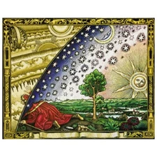 Flammarion engraving Reproduction Print - Flat Earth Map