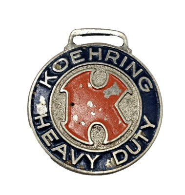 VINTAGE KOEHRING HEAVY DUTY POCKET WATCH FOB ADVERTISING  display picture 1