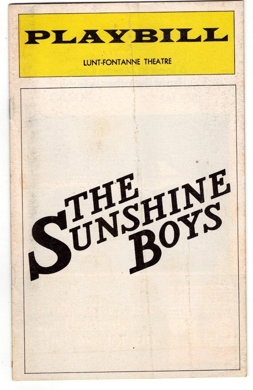 THE SUNSHINE BOYS Feb. 1974 Playbill: Jack Gilford, Lou Jacobi, John Batiste