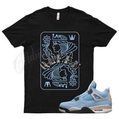 Black QUEEN T Shirt for J1 4 University Blue Tech Grey Cement 1 Powder UNC