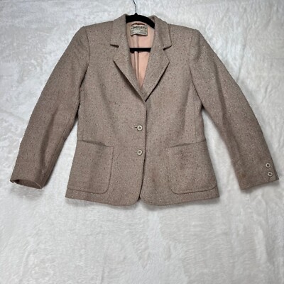 JAEGER Jacket Womens 6 Brown Button Blazer Wool