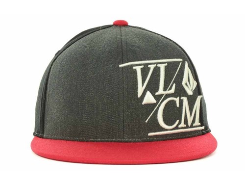 Volcom Men's Hat Modern 210 FlexFit Stretch Wool Cap in S/M Black/Red - Picture 2 of 5