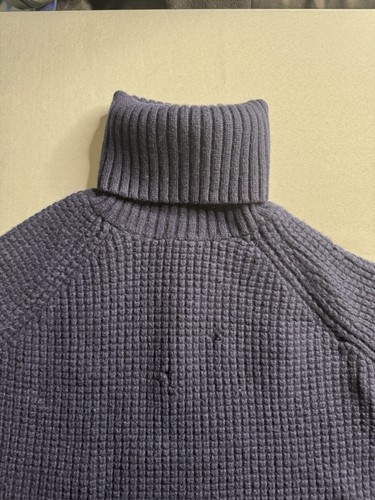 HATCH The Waffle Turtleneck sweater Size (0/S) Maternity merino wool, Navy Blue - Picture 2 of 10