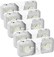 RVGUARD RV LED Ceiling Double Dome Light, 12V LED Lights, Interior Light with Ad