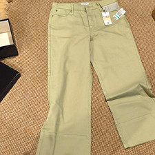 Curve Appeal High Rise Wide Leg Trousers Desert Sage UK