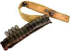 ANTIQUE RARE IMPERIAL RUSSIAN CAUCASIAN 14 "GAZIRI" POWDER CARTRIDGES BANDOLIER.