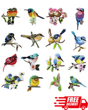 12PCS Cute Bird Embroidery Patches Iron-On Sew-On Applique for Clothes Jackets