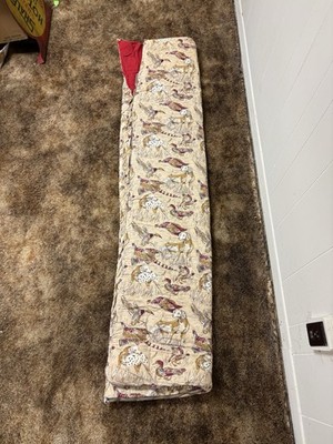 Sears Sleeping Bag w/Ducks and Hunting Dogs pattern w/Red interior. 1950s-70s.