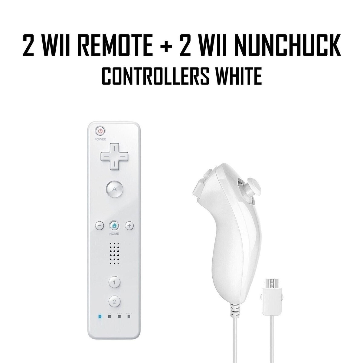 Nintendo Wii Console White + Two Voomwa Remotes + Plays GameCube