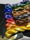 Gradient Colors 100% real mulberry silk,hand-dyed embroidery silk floss/threads
