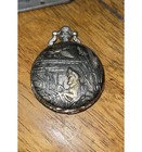 Vintage 80’s Engraved Silver-Tone Full Hunter Pocket Watch Hunting Theme Manual — photo 2