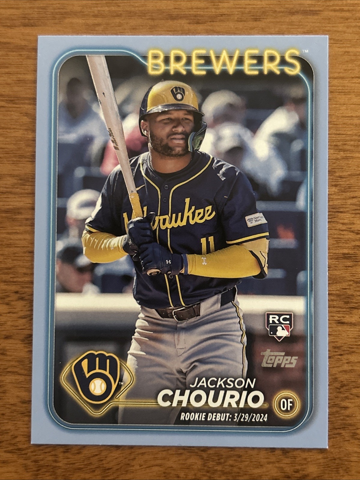 2024 Topps Update Series - Jackson Chourio #US155 Father’s Day Blue /50 (RC)