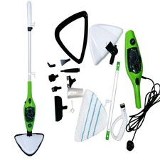 Steam Mop, 10-in-1 Hard Wood Floor Cleaner with 10 Replaceable Brush Heads 110V