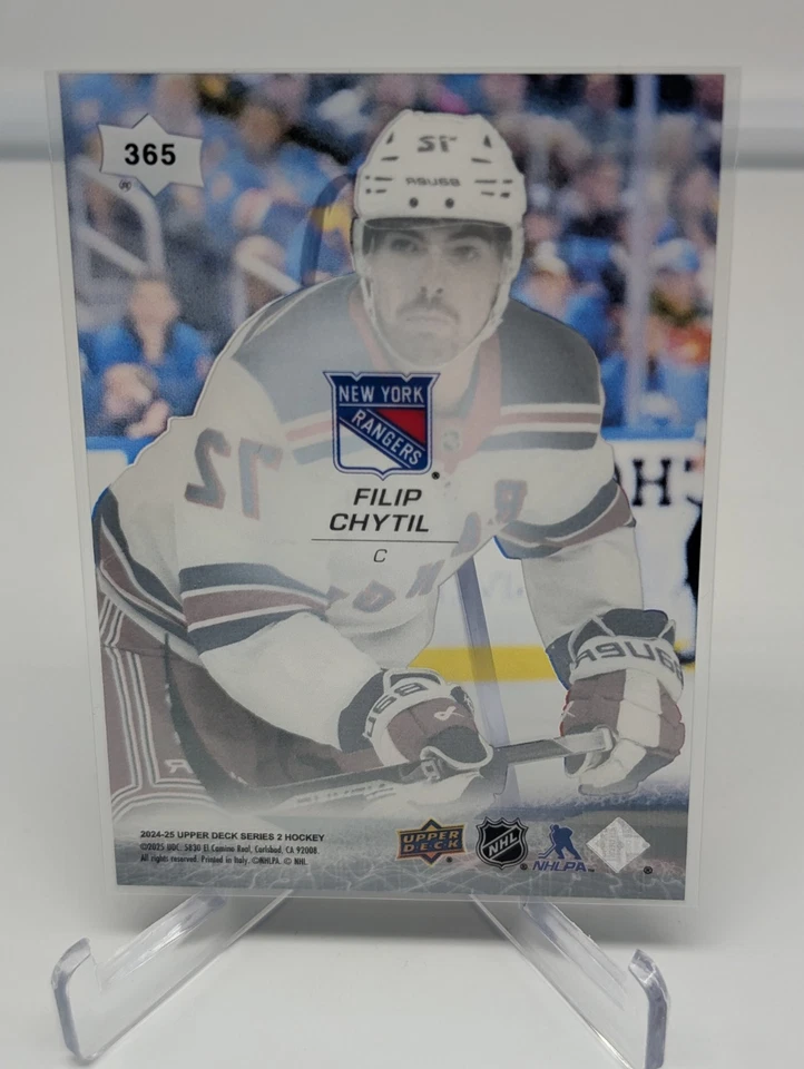 2024-25 Upper Deck Series 2 #365 Filip Chytil Clear Cut New York Rangers - Image 2 of 2
