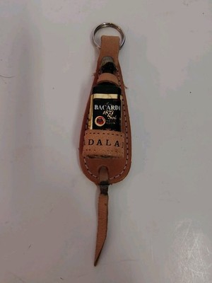 RARE! Vintage Bacardi Bottle Guadalajara Leather Keychain