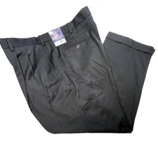 Saddlebred Black Martin Pleat Suit Separates Comfort Waist Dress Pants 48X30