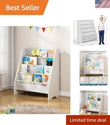 Sturdy Kids Bookshelf,4-Tier Book Shelf for Kids Room with Tear-Proof Oxford ...