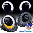 Fits 2007-2013 / 2012-2015 Mini Cooper Halo Rims LED Smoke Projector Headlights
