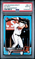 2025 BOWMAN DRAFT SKY BLUE BORDER #BD-16 IKE IRISH 480/499 PSA 10