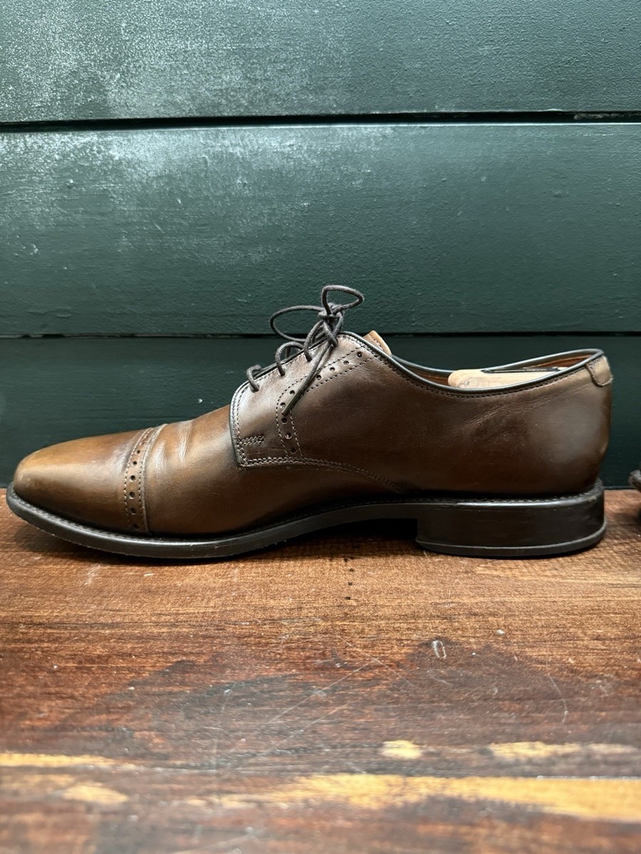 Allen Edmonds Clifton Brown Leather Cap Toe Derby Brogue  display picture 2
