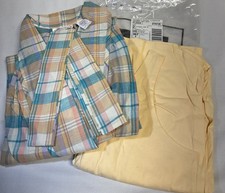 VTG 1996 Victoria  s Secret Plaid Long Robe Nightgown Set NOS NEW Cotton Medium