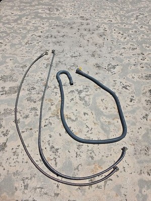 washer hoses braided stainless 6 foot lines for hot and cold with drain hose