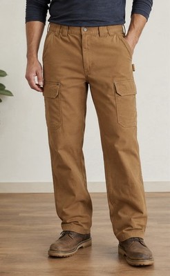Duluth Trading Fire Hose Cargo Pants Men 38x31 Brown Relaxed Fit Cotton Work