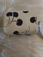 Coach Small Pouch Wristlet With Cherry Print New